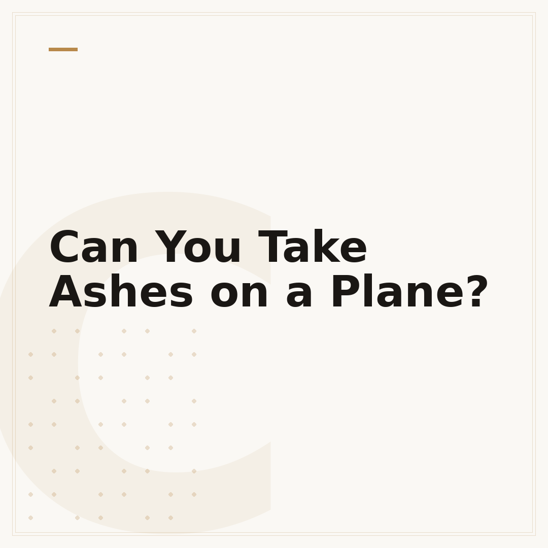 Can You Take Ashes on a Plane?