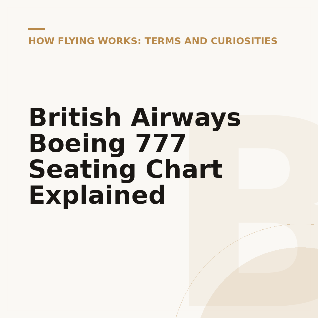 British Airways Boeing 777 Seating Chart Explained