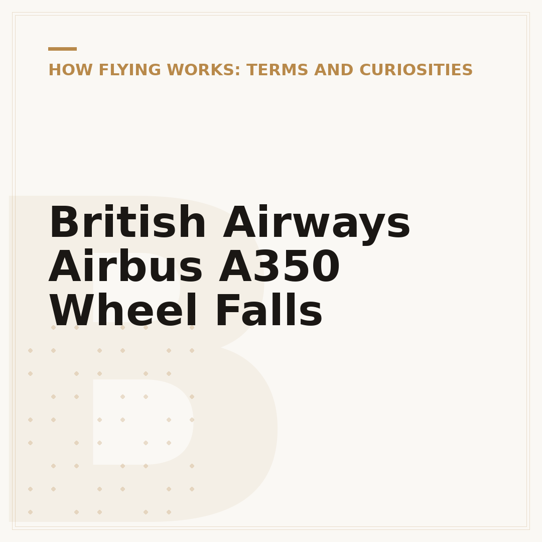 British Airways Airbus A350 Wheel Falls