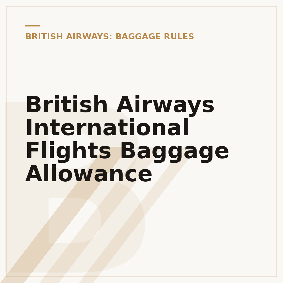 British Airways International Flights Baggage Allowance