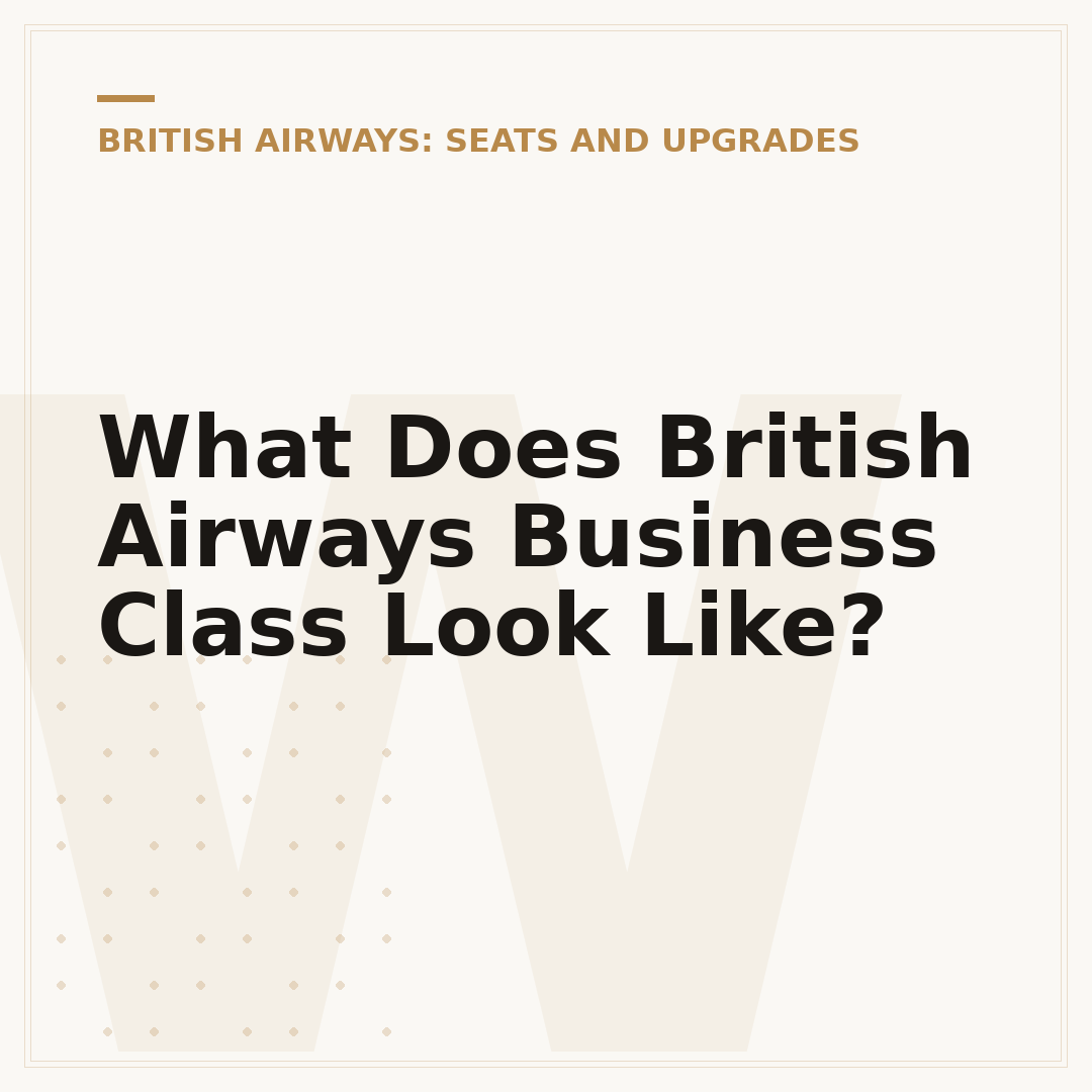 What Does British Airways Business Class Look Like?