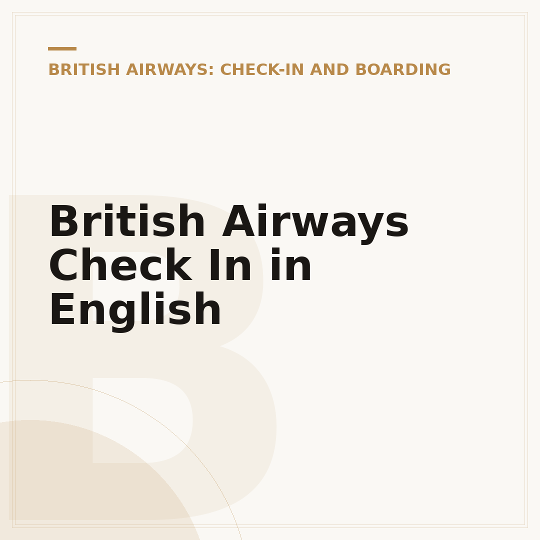British Airways Check In in English