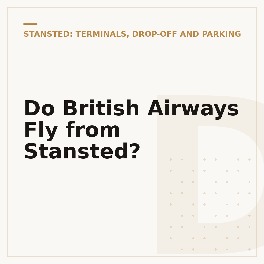 Do British Airways Fly from Stansted?