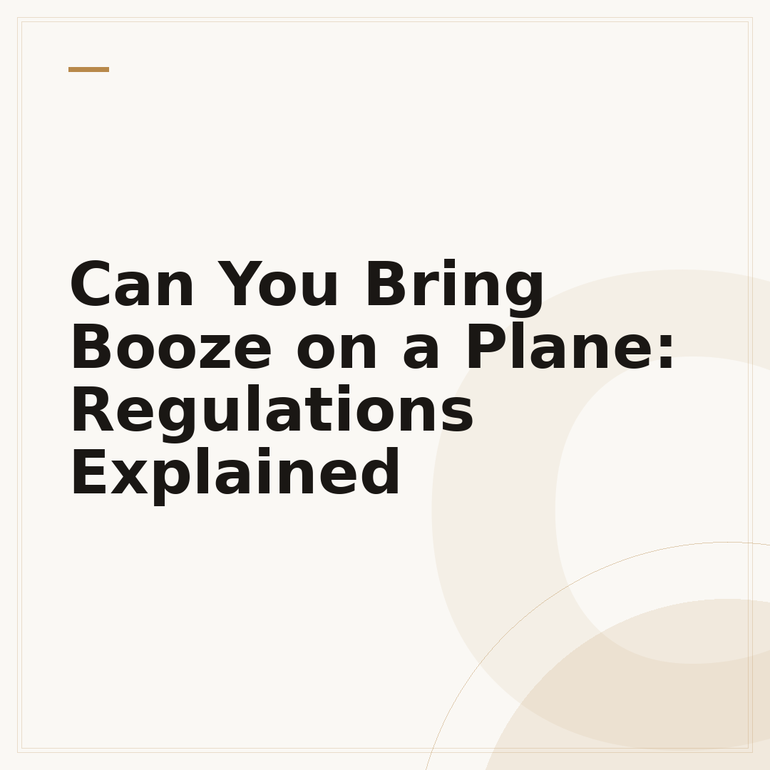 Can You Bring Booze on a Plane: Regulations Explained