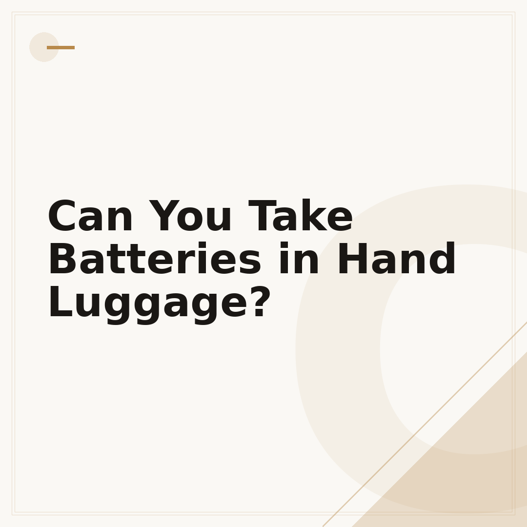 Can You Take Batteries in Hand Luggage?