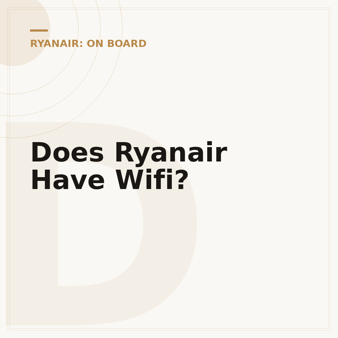 Does Ryanair Have Wifi?