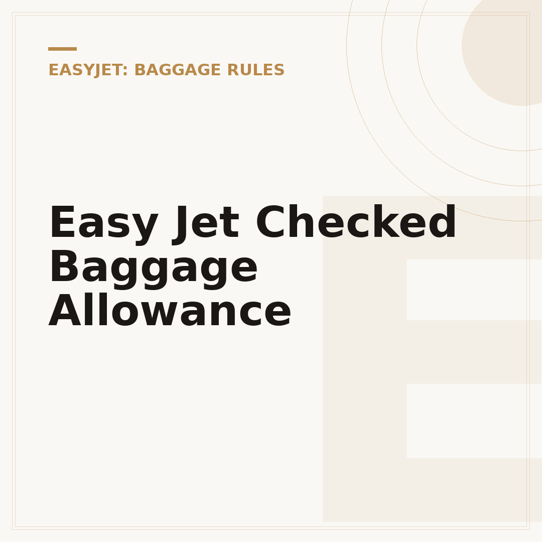 Easy Jet Checked Baggage Allowance