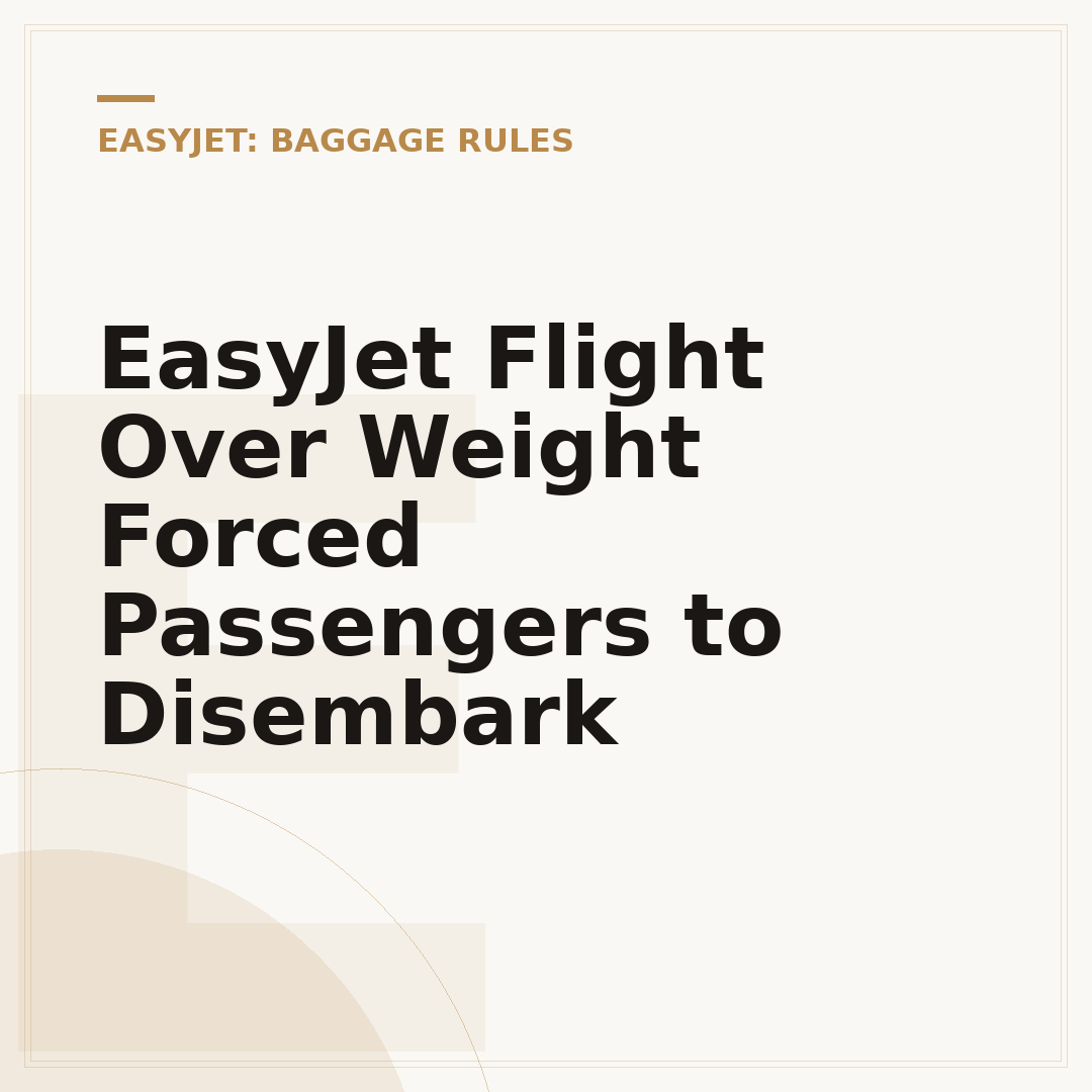 EasyJet Flight Over Weight Forced Passengers to Disembark