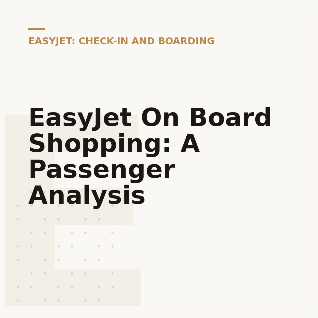 EasyJet On Board Shopping: A Passenger Analysis