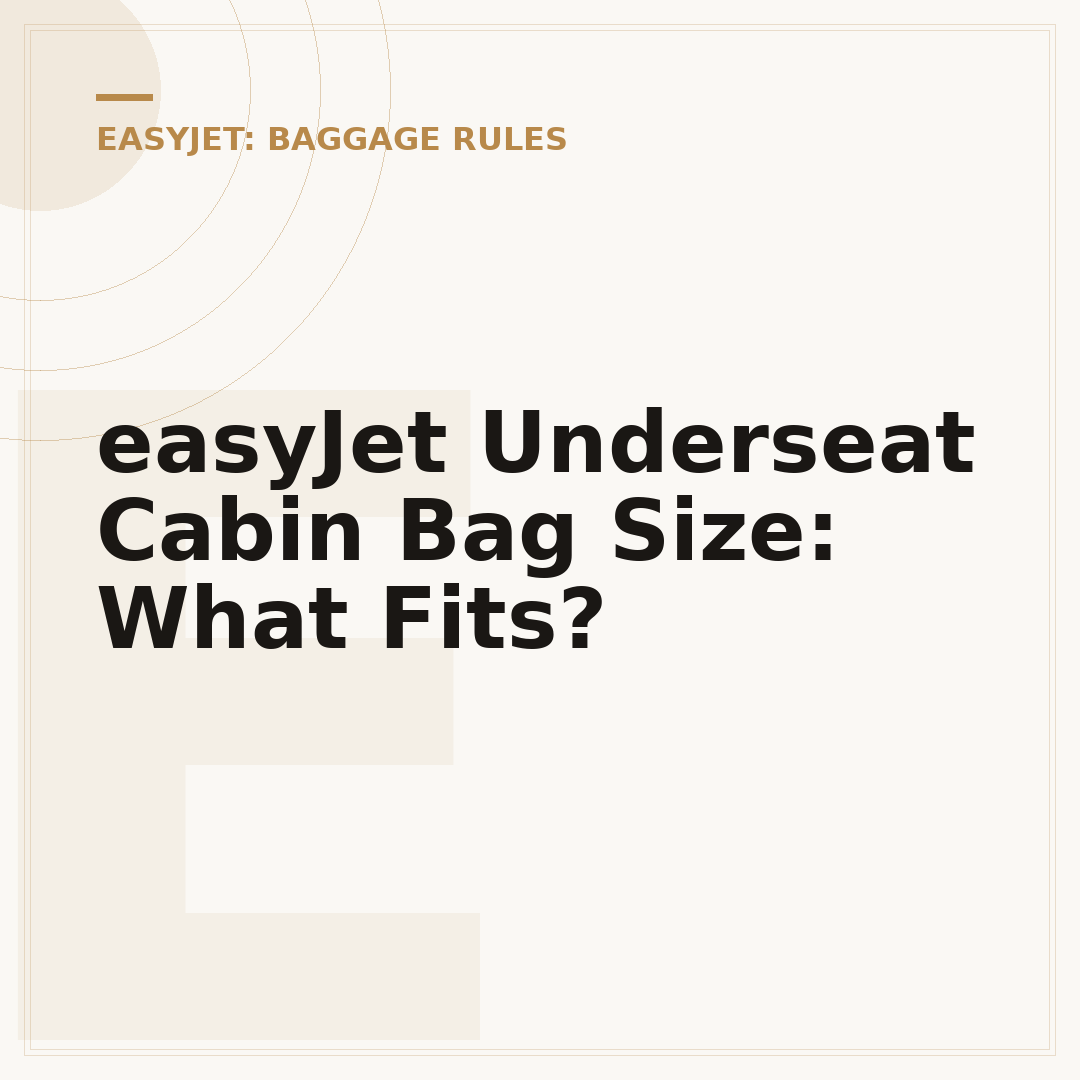 easyJet Underseat Cabin Bag Size: What Fits?