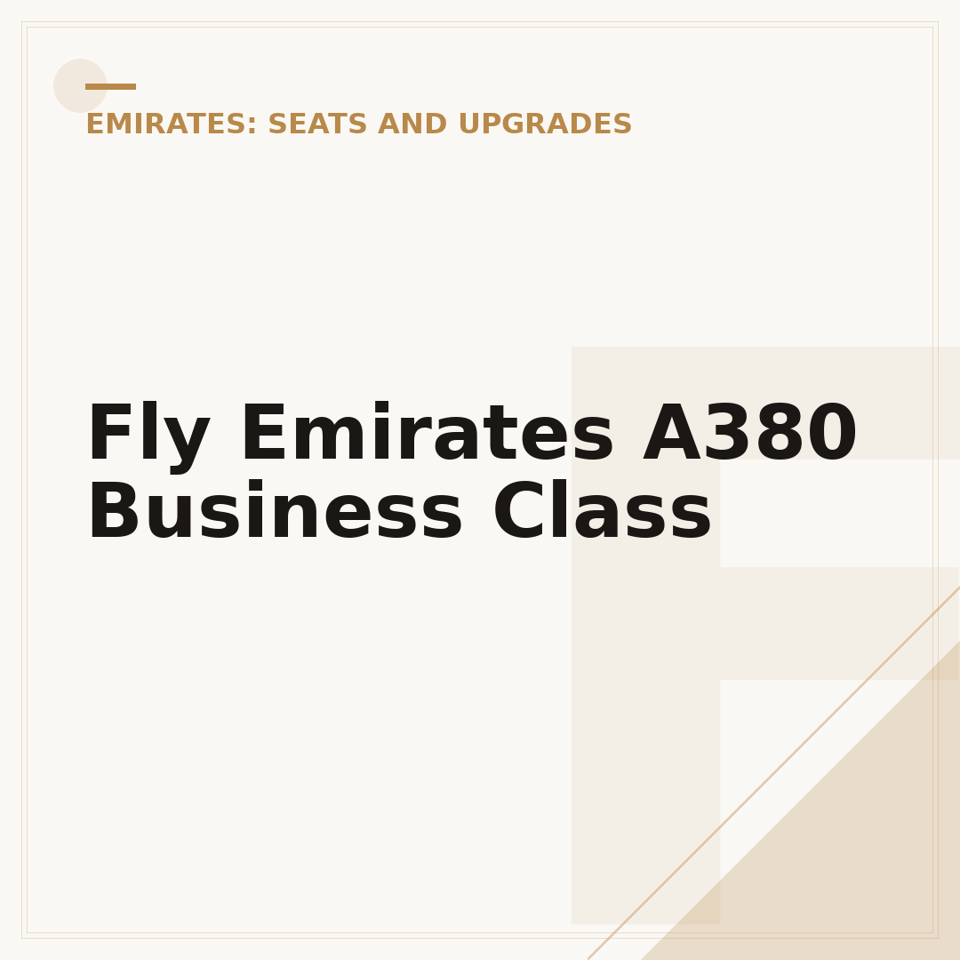 Fly Emirates A380 Business Class