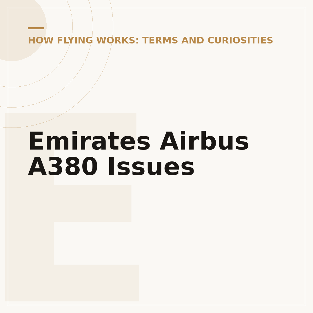 Emirates Airbus A380 Issues
