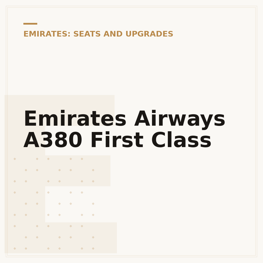 Emirates Airways A380 First Class