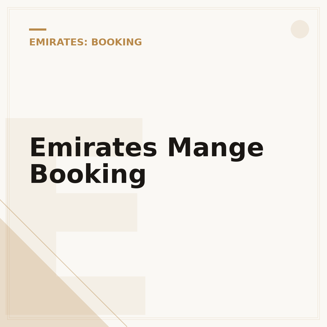 Emirates Mange Booking