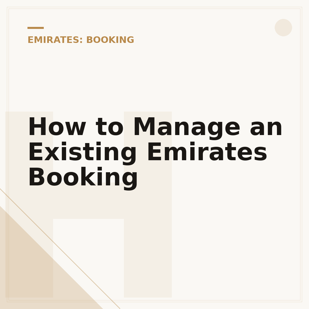 How to Manage an Existing Emirates Booking