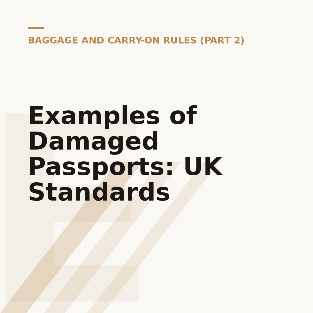 Examples of Damaged Passports: UK Standards