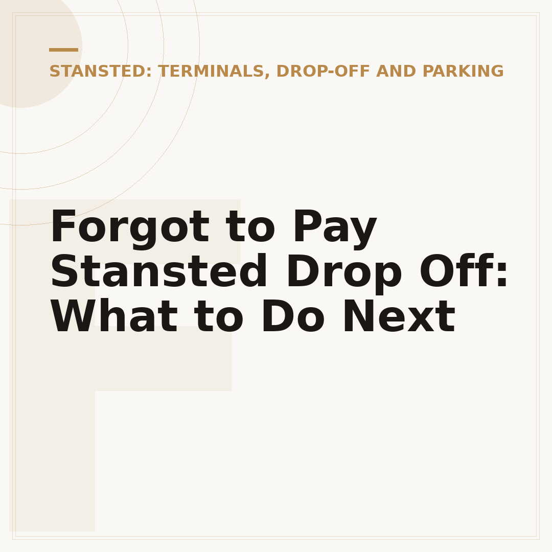 Forgot to Pay Stansted Drop Off: What to Do Next