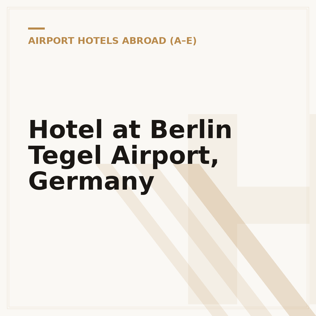 Hotel at Berlin Tegel Airport, Germany