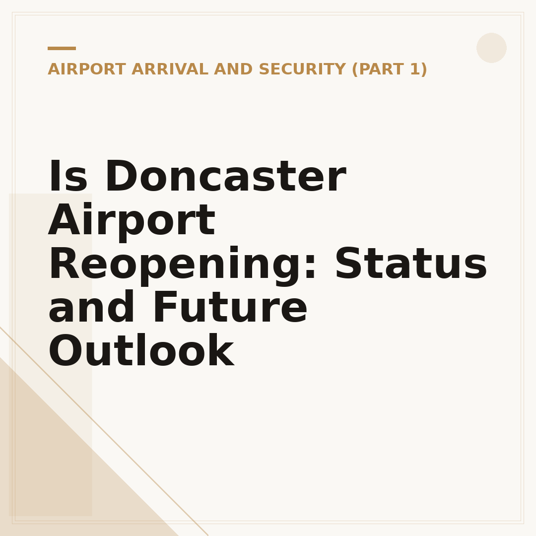 Is Doncaster Airport Reopening: Status and Future Outlook