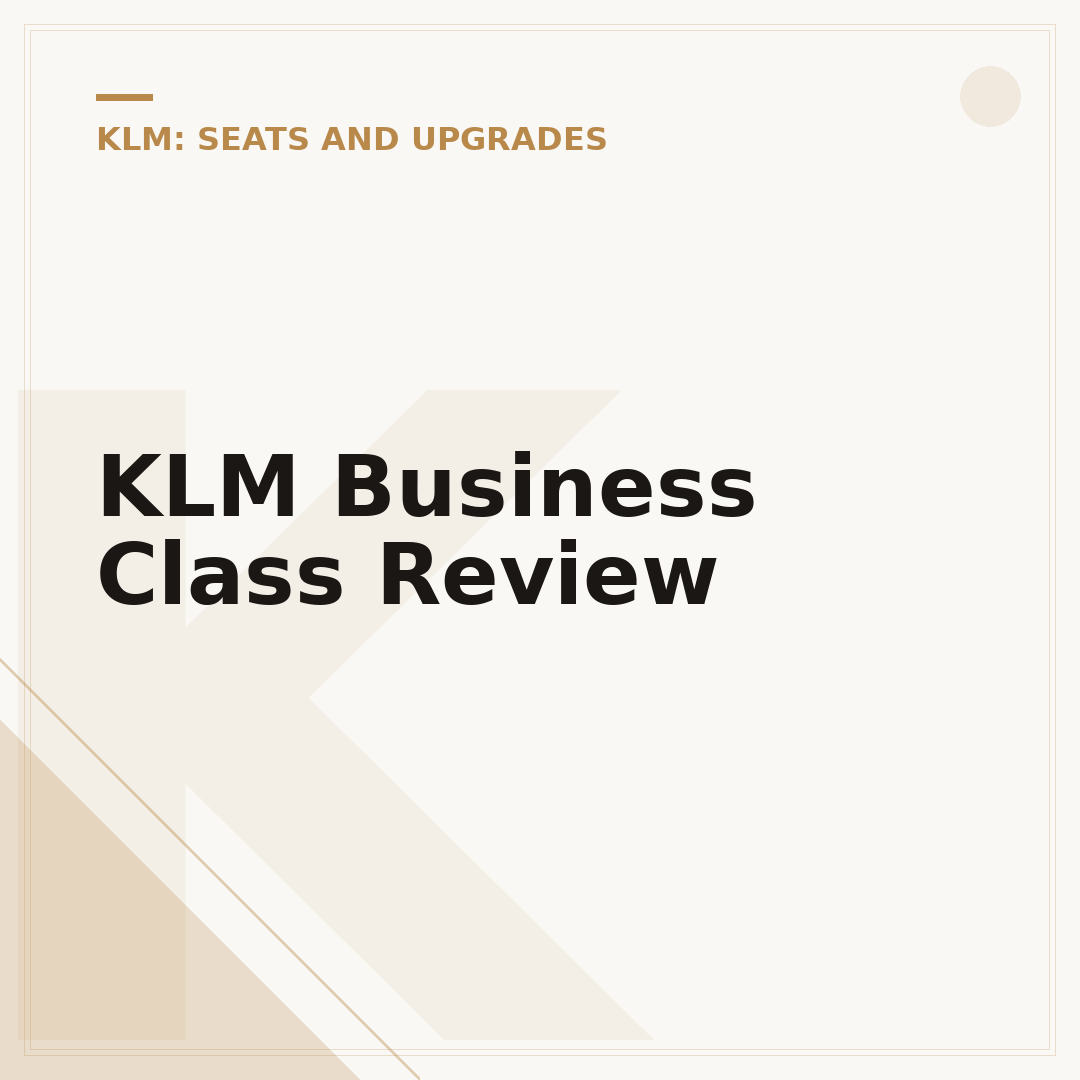 KLM Business Class Review