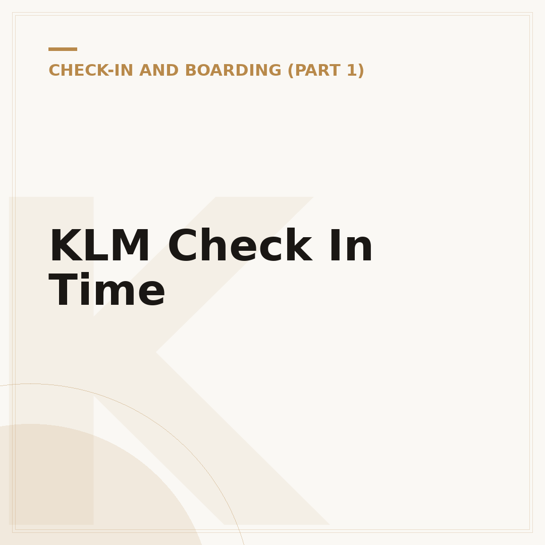KLM Check In Time