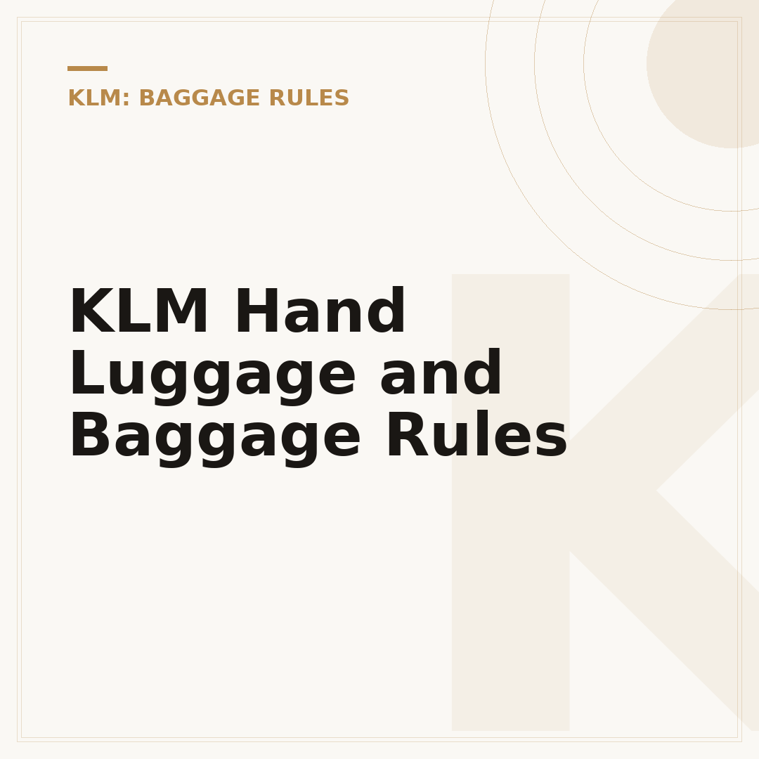 KLM Hand Luggage and Baggage Rules