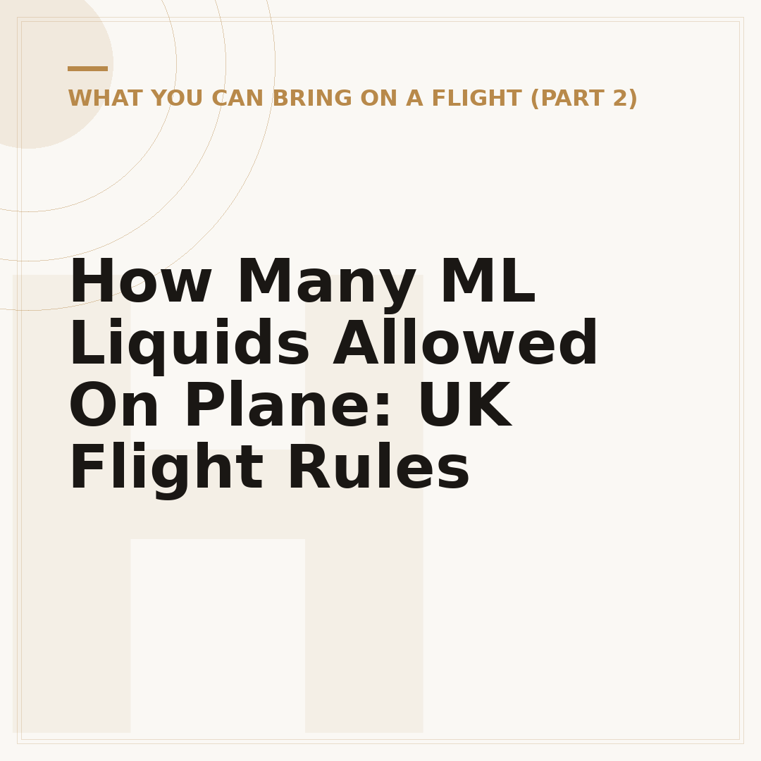 How Many ML Liquids Allowed On Plane: UK Flight Rules