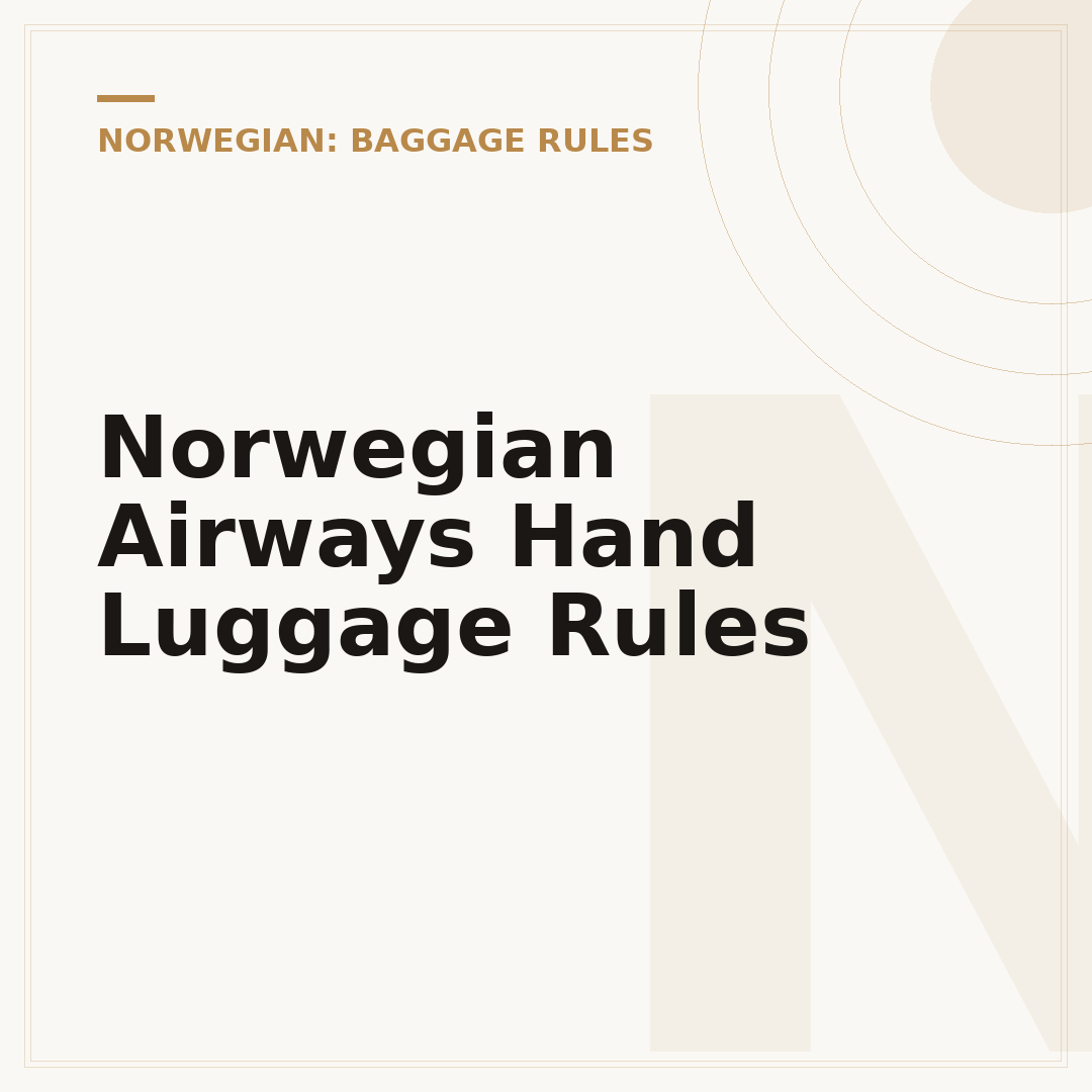 Norwegian Airways Hand Luggage Rules