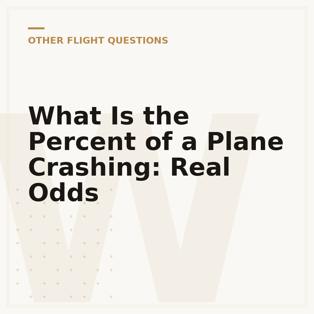 What Is the Percent of a Plane Crashing: Real Odds