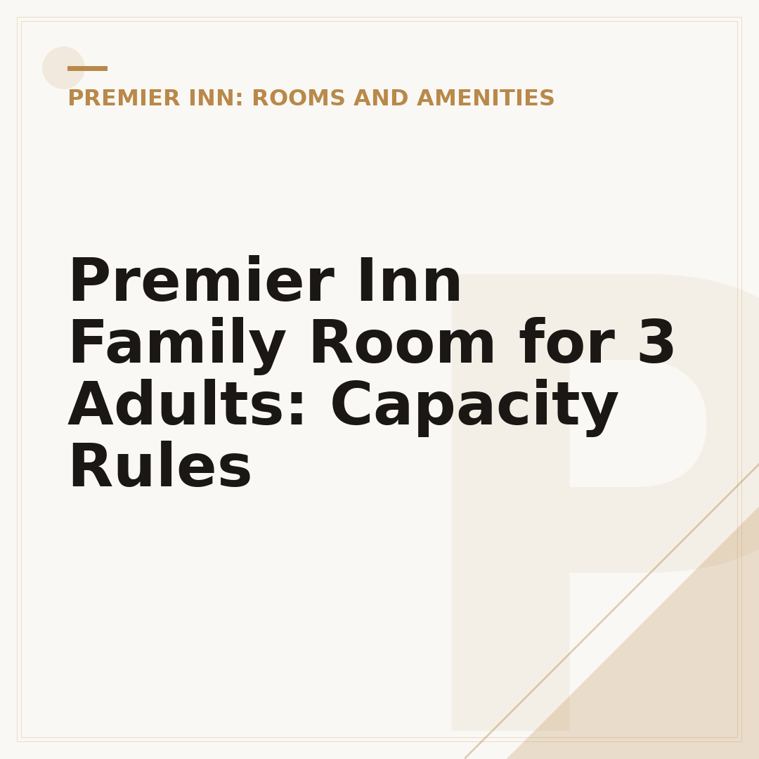 Premier Inn Family Room for 3 Adults: Capacity Rules