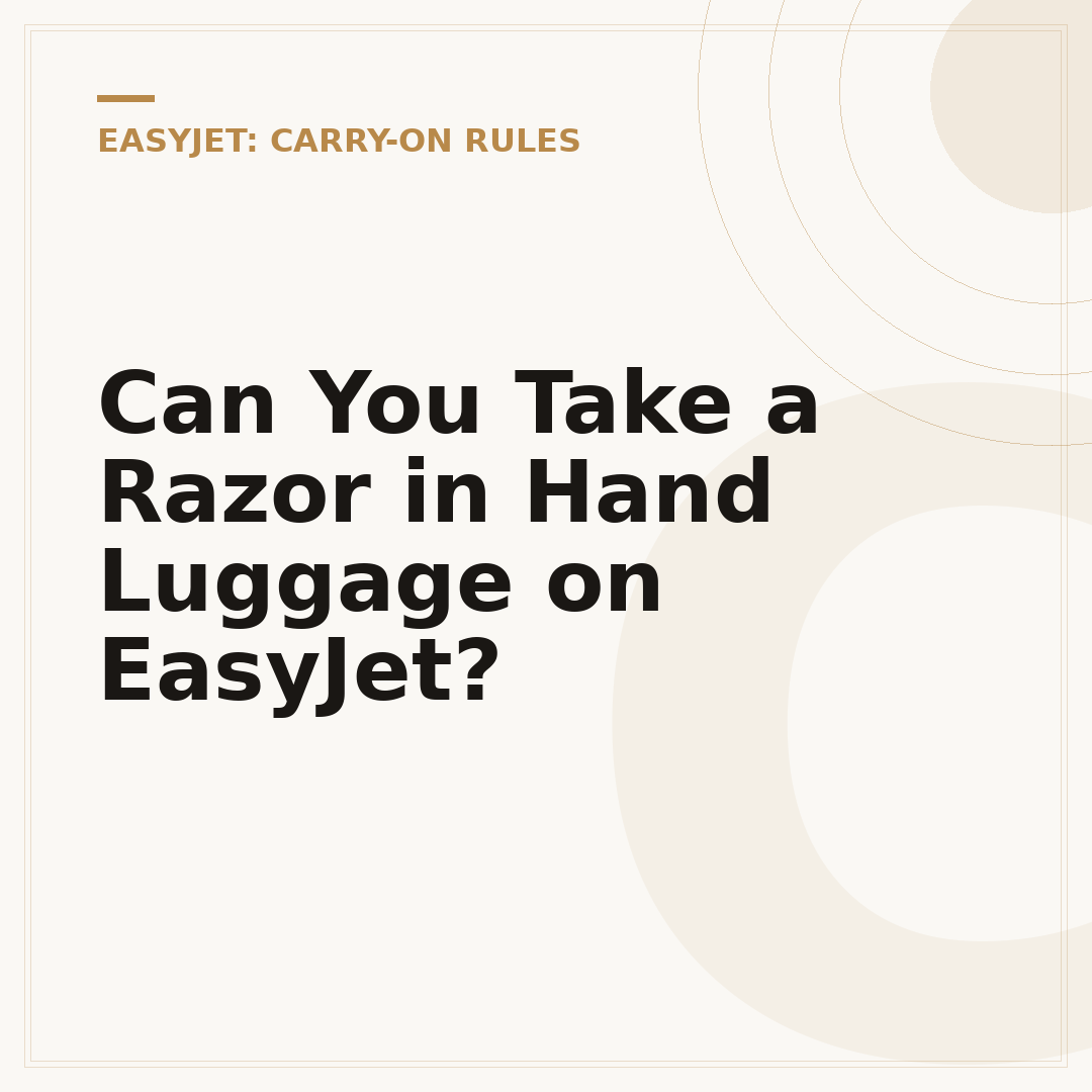 Can You Take a Razor in Hand Luggage on EasyJet?
