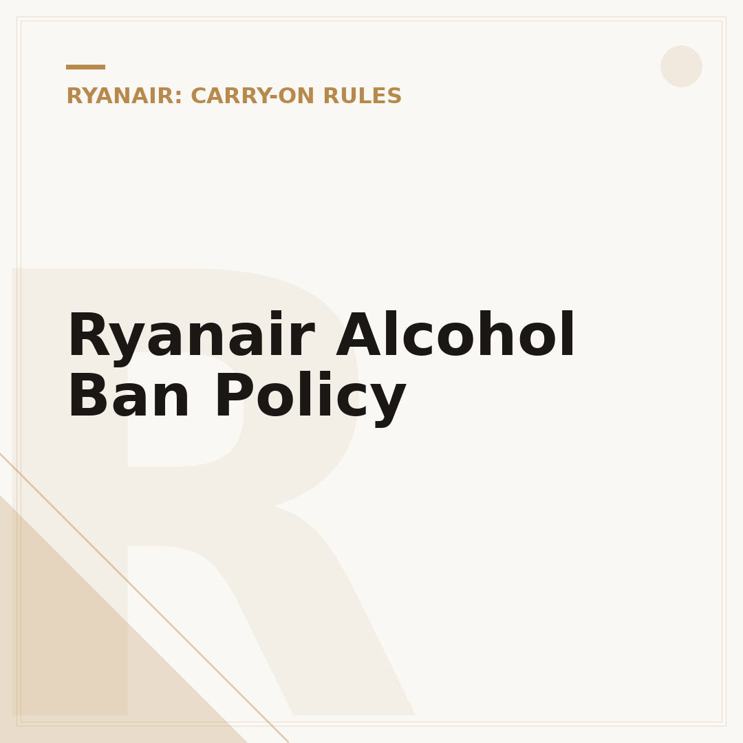 Ryanair Alcohol Ban Policy