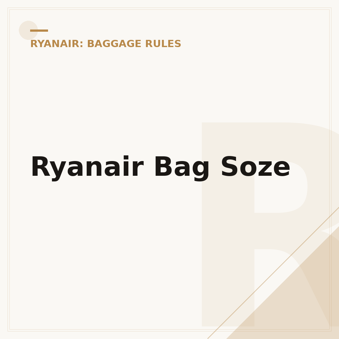 Ryanair Bag Soze