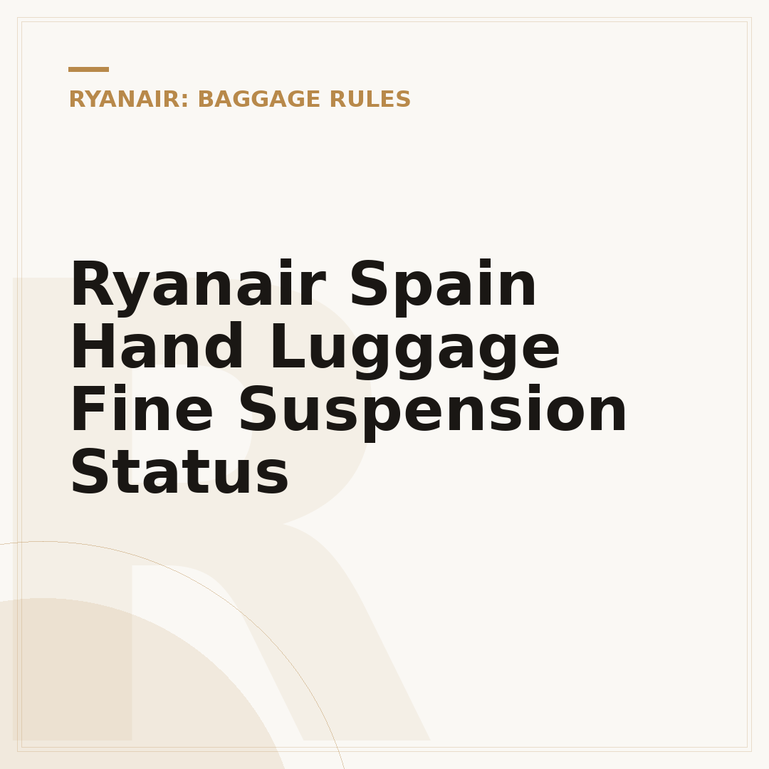 Ryanair Spain Hand Luggage Fine Suspension Status