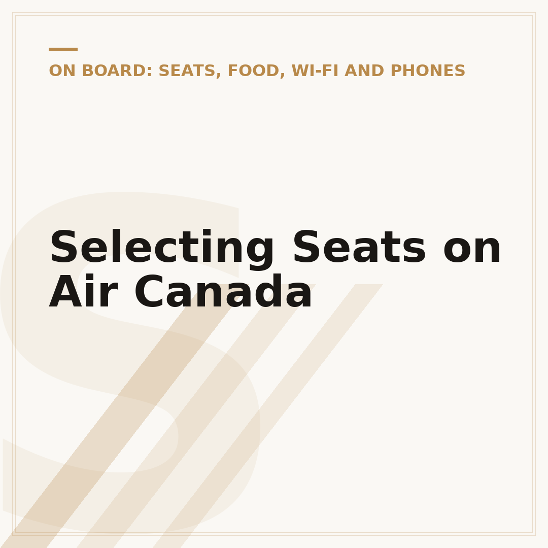 Selecting Seats on Air Canada