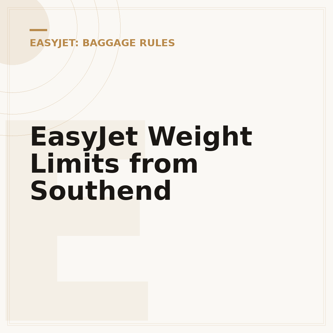 EasyJet Weight Limits from Southend