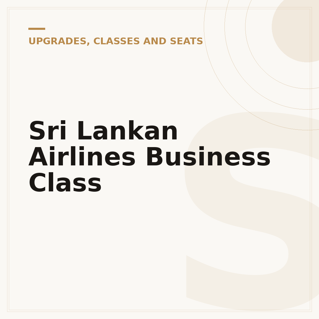 Sri Lankan Airlines Business Class