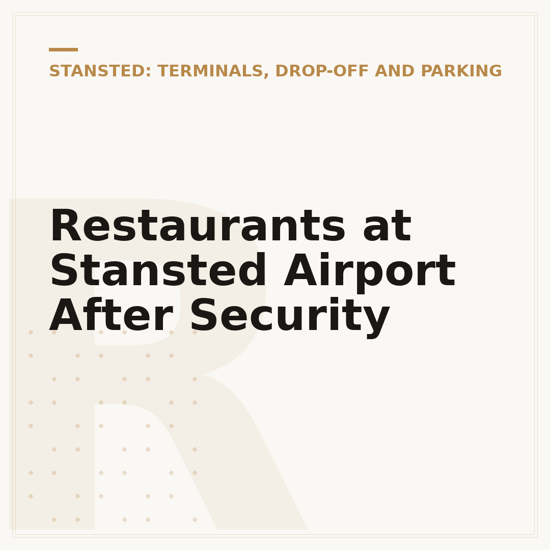 Restaurants at Stansted Airport After Security
