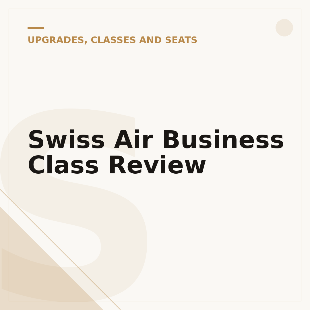 Swiss Air Business Class Review