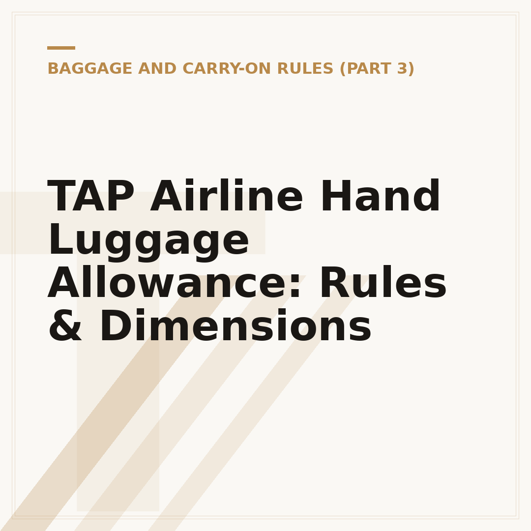 TAP Airline Hand Luggage Allowance: Rules & Dimensions