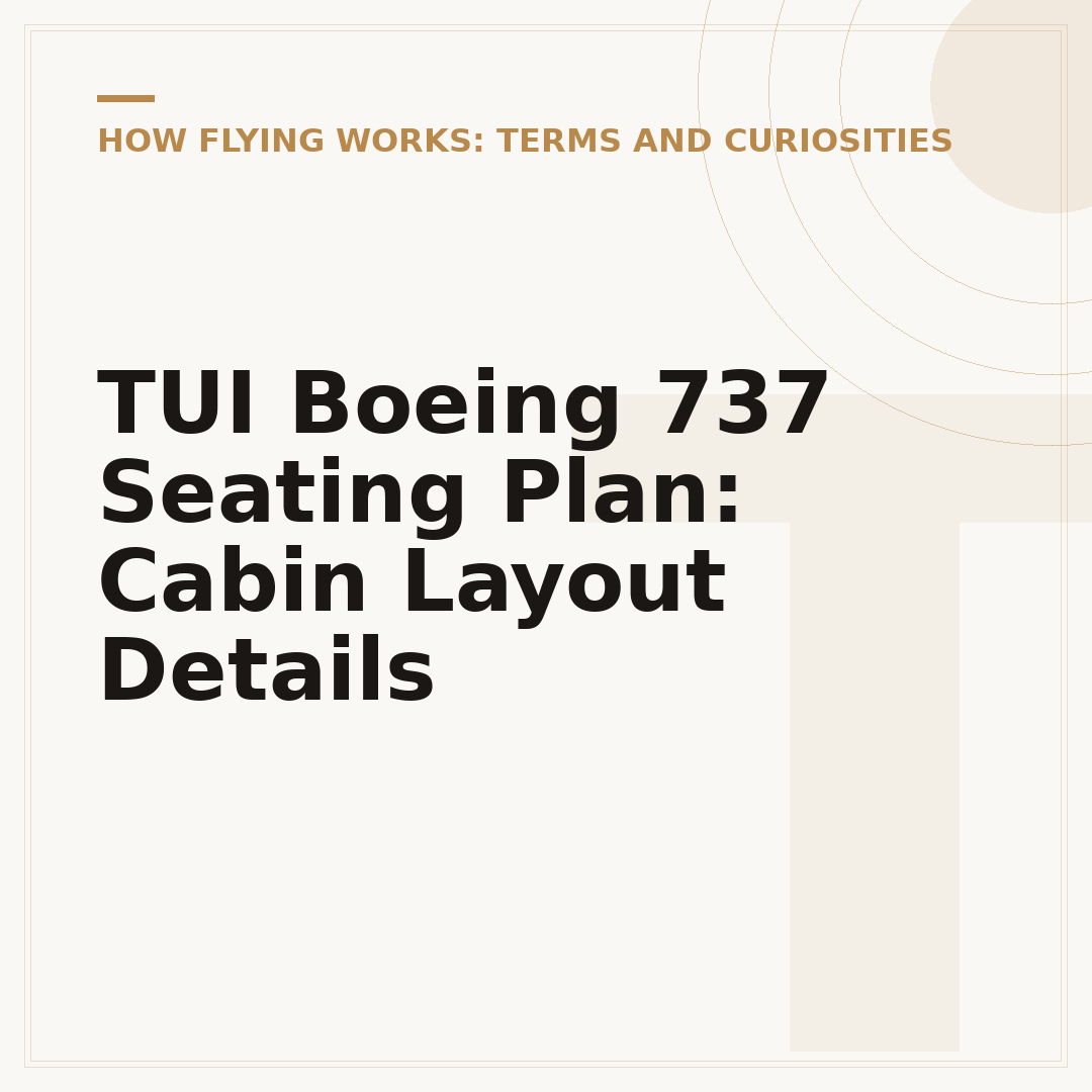 TUI Boeing 737 Seating Plan: Cabin Layout Details