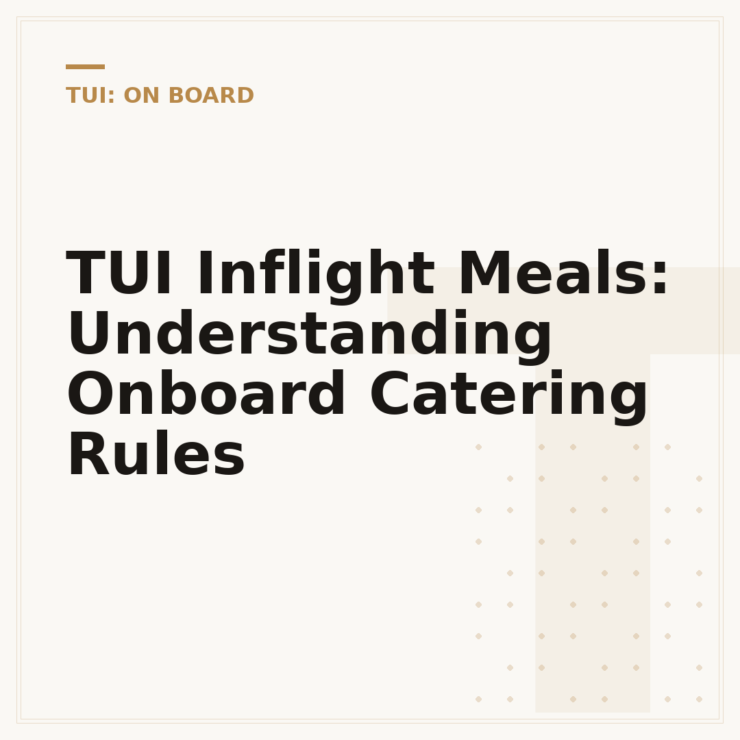 TUI Inflight Meals: Understanding Onboard Catering Rules