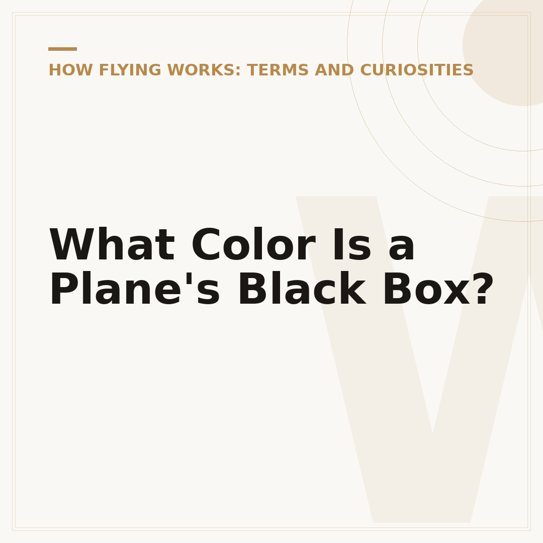 What Color Is a Plane's Black Box?