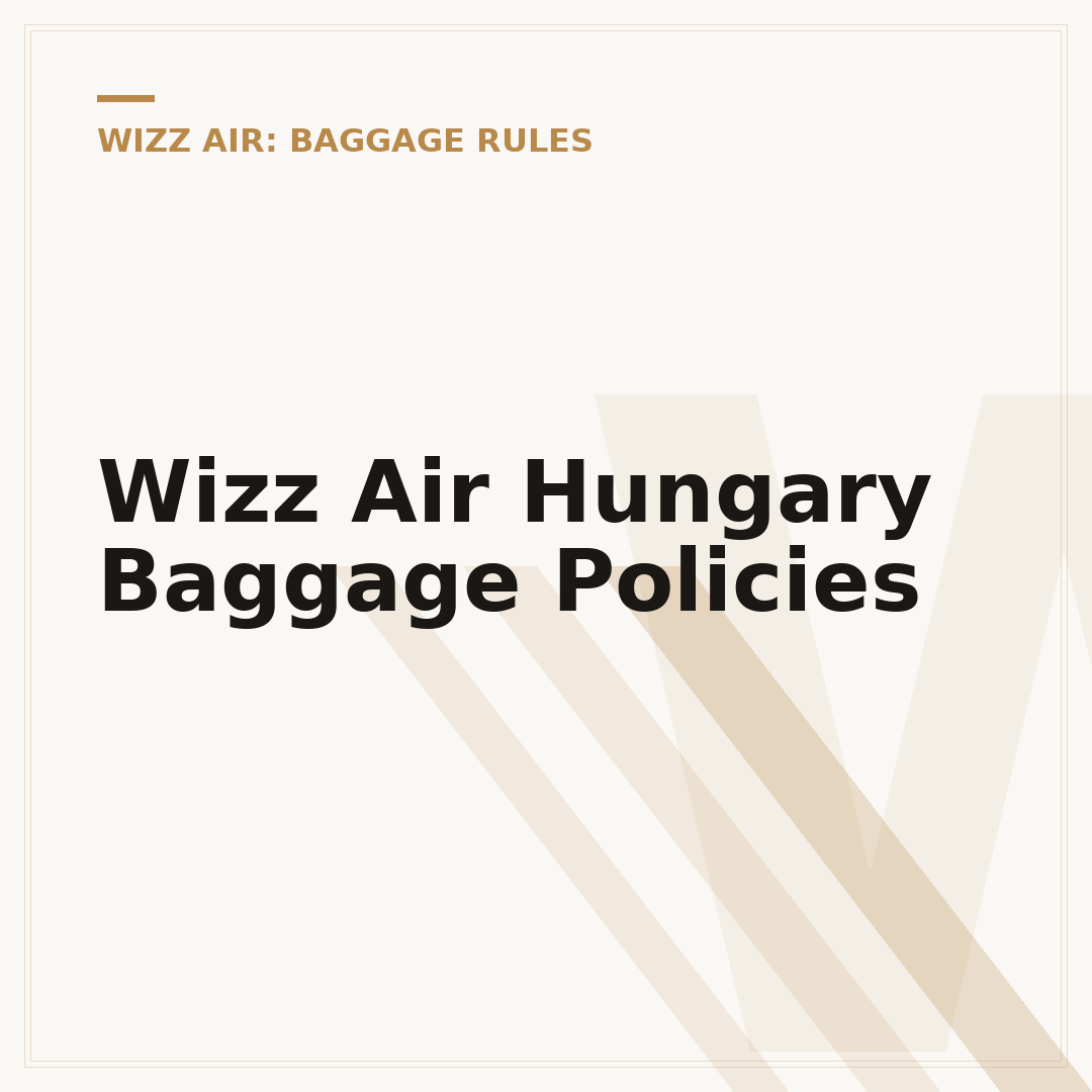 Wizz Air Hungary Baggage Policies